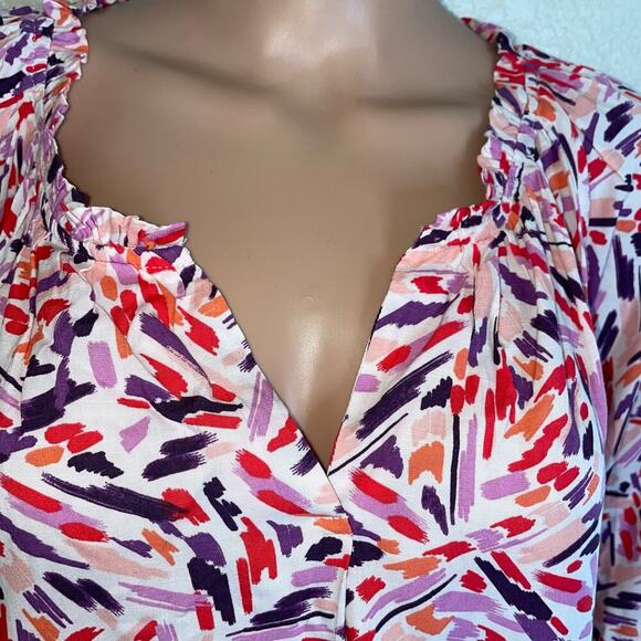 BeachLunchLounge color paint blouse top AKIRA TOP - BUTTERFLIES SZ M NEW - Picture 7 of 13
